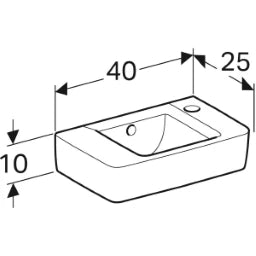 GEBERIT SANITARY Geberit Renova Plan Hand Basin 40x25cm white with tap hole with overflow – 272140000