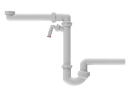 HUTTERER & LECHNER HL126/50 Space-saving trap DN50x6/4" with cone and washing machine connection – HL126/50