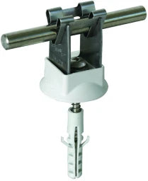 DEHN Leitungshalter DEHNgrip NIRO f. Rd 8mm H 20mm m. Dübel 8x40mm u. Holzschraube – 207109