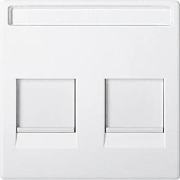 MERTEN Zentralpl. f. Modular Jack 2f. m. Schrif tf. u. Staubschutzsch., polarws., Sys. M – MEG4564-0419