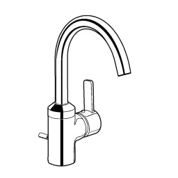 KLUDI Kludi Zenta WT-Einhandmischer DN15 Cache- Luftsprudler M 16,5x1, chrom – 382550575