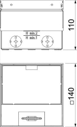 OBO Bodensteckdose mit 2-fach VDE-Steckdose 140x140x110 Edelstahl, rostfrei – 7368324