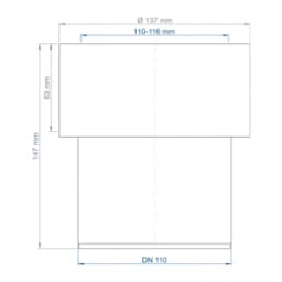 POLOPLAST PO Übergang von Muffe auf Spitzende anderer Werkst.POLO-KAL DN 110/110-116mm – 02852