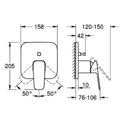 GROHE Grohe Cubeo Single-Lever Bath Mixer Trim Set for 35604 chrome – 101778 000 0
