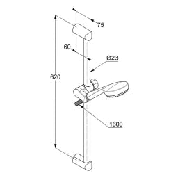 KLUDI Kludi Logo Shower Set 3S L=600mm Diameter 23mm – 6836305-00