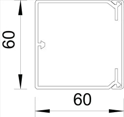OBO Wand- und Deckenkanal mit Bodenlochung 6 0x60x2000 Polyvinylchlorid reinweiß RAL – 6191193