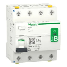 SCHNEIDER ELECTRIC Residual Current Circuit Breaker All-current sensitive iID, 4P, 40A, Type B-SI, 300mA – A9Z64440