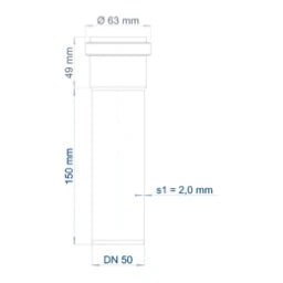 POLOPLAST PO Steckmuffenrohr POLO-KAL NG DN 50/150 – 02020