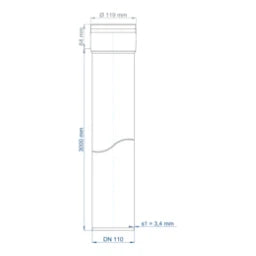 POLOPLAST PO Socket Pipe POLO-KAL XS DN 110/3000 – 102046