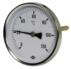JAKO Zeiger-Thermometer Fig.2611(20) 80mm Dm 250 Schaft hinten 0-120 Gr. – 2321000600