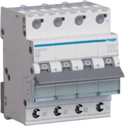 HAGER Miniature Circuit Breaker 3P+N 6kA B-13A QC 4M – MBS613