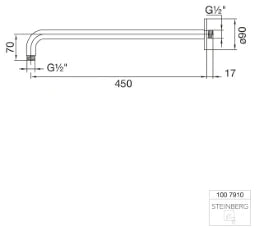 STEINBERG Steinberg Brausearm-Wandmontage 450mm zu 100 1688 – 100 7910