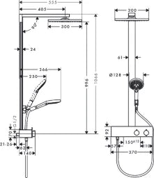 HANSGROHE HG Showerpipe Raindance E 300 1jet 350 ST chrome - 27361000