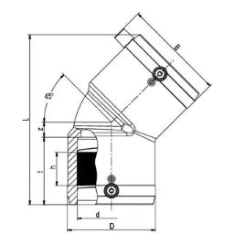 ALIAXIS Friatec Electrofusion Elbow W45 45° 2xSocket da63mm SDR11 ÖVGW Water PN16 – 612098