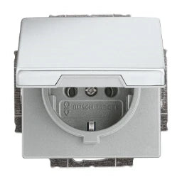 BUSCH-JAEGER Socket with Hinged Cover Pur Stainless Steel – 2CKA002018A1490
