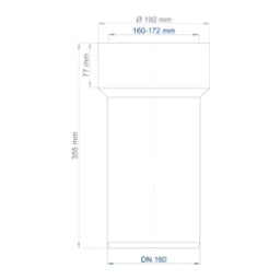POLOPLAST PO Transition from socket to spigot end of other materials. POLO-KAL DN 160/160-172mm - 02854