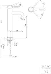 STEINBERG Steinberg WT-EH-Mischer Batterie mit Verlängerung, chrom – 100 1700