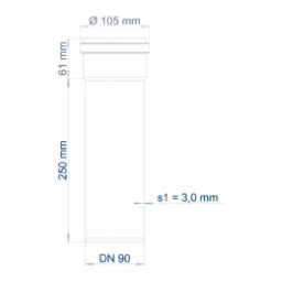 POLOPLAST PO Steckmuffenrohr POLO-KAL NG DN 90/250 – 02071
