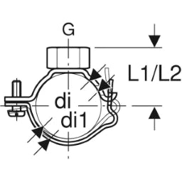 GEBERIT GE Fixed point clamp G3/4 x d125mm galvanized with socket 368842 – 368.842.00.1