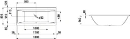 LAUFEN Laufen Pro Bathtub Built-in Version 180x80cm, Acrylic, White – H2329500000001