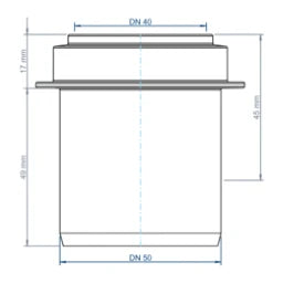 POLOPLAST PO Transition Pipe Short POLO-KAL DN 50/40 – 02330