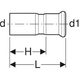 GEBERIT GE Mapress Edelstahl Gas Reduktion d88,9 x 54mm – 34297
