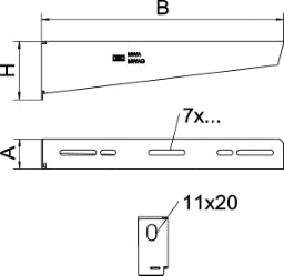 OBO Wall and Mast Cantilever Arm with Fixing Screw M10x25 W110mm Steel Strip Galvanized – 6424716