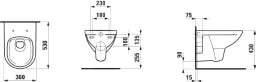 LAUFEN Laufen PRO Wall-mounted Washdown Toilet 82096.0 Rimless 360x530 LCC White – H8209604000001
