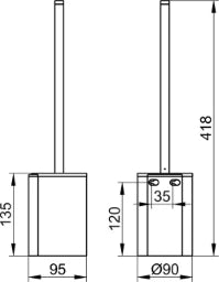 KEUCO Keuco Passion Koll.1 WC-Buerstengarn. kpl. m. Kunststoff-Einsatz, schwarz – BPPAASKK1BGS