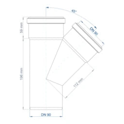 POLOPLAST PO Abzweig POLO-KAL NG DN 90/90/45Grad – 02211