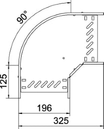 OBO Bogen 90° für Kabelrinne, horizontal 60x 200 Stahl bandverzinkt – 6036564