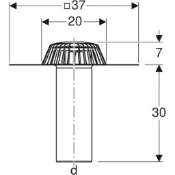 GEBERIT GE Roof drain conventional 6 l/s d110mm, bitumen, 6 l/s, connection plate – 359.037.00.1