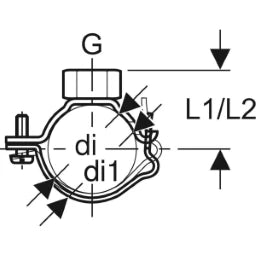 GEBERIT GE Fixpunktschelle G1/2 x d110mm verzinkt mit Muffe 367841 – 367.841.00.2