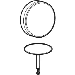 GEBERIT GE Fertigbauset Badewannenablauf, Split d52mm, mit Drehbetaetigung, sw matt – 150.300.14.1