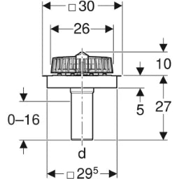 GEBERIT GE Pluvia DWE 25L for foils d90 359098 – 359.098.00.1
