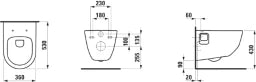 LAUFEN Laufen WC-Pack WC+S&D+Mounting kit WC 2096.4 S&D:Slim,detachable,alcove fitting – H8669540000001