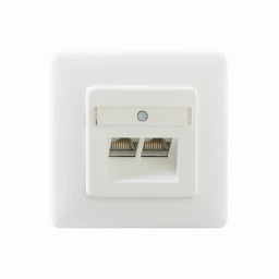 RUTENBECK Flush-mounted outlet 2-port Cat6a iso FLEX (with cover) polar white – 136112070