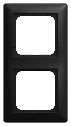 BUSCH-JAEGER Cover frame 2-gang, matte black - Busch-balance® SI - 2CKA001725A1569