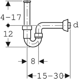 GEBERIT GE Siphon for washbasins and bidets in PP d 40, white 151100 – 151.100.11.1