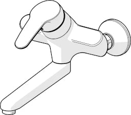 HANSA Hansa Mix Wall-Mounted Basin Mixer, Projection 235mm, Chrome – 0194 8183