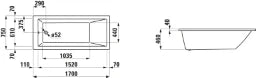 LAUFEN Laufen Pro Acrylic Bathtub, Built-in Version, 169.5x75.5cm, White – H2319500000001