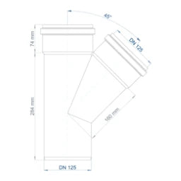 POLOPLAST PO Branch POLO-KAL NG DN 125/125/45 Degrees – 02239