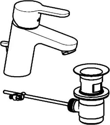 HANSA Hansa Primo Single Lever Basin Mixer with Pop-up Waste, Chrome – 4940 2203