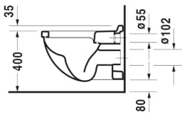 DURAVIT Duravit Starck 3 Wand-WC Tiefspüler weiß – 2200090000