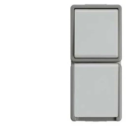 SIEMENS Combination changeover switch/SCHUKO DELTA fläche IP44 surface-mounted dark gray/light gray – 5TA4816