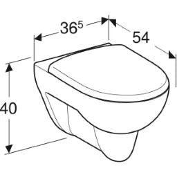 GEBERIT SANITARY Geberit Renova Set Wall-mounted, washdown WC with WC seat, bottom fixing – 500.802.00.1
