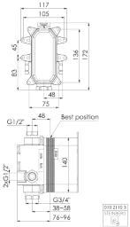 STEINBERG Steinberg Universal Unterputzkörper 1/2" für Wanne/Brause u. Brause-Einhebel – 010 2110 3