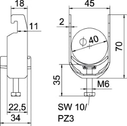OBO Bügelschelle 2056 34-40mm Stahl tauchfeu erverzinkt – 1186736