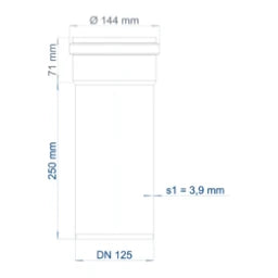 POLOPLAST PO Steckmuffenrohr POLO-KAL NG DN 125/250 – 02051