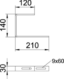 OBO Universal Bracket 210x144x120 Steel, hot-dip galvanized – 6363982
